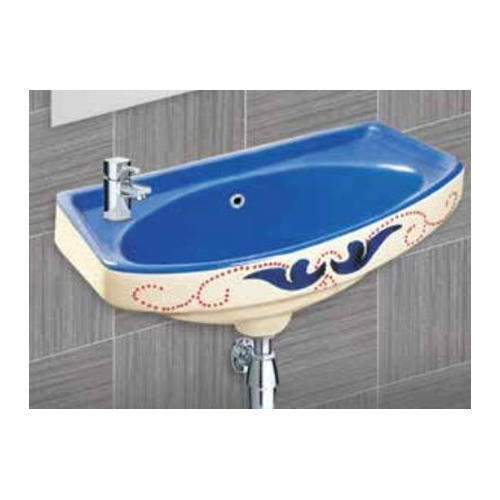 Red Tarryware Wall Mounted Ceramic Wash Basin, For Home