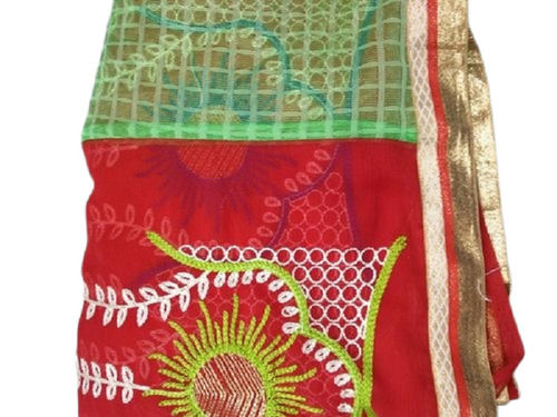 Multi Color Stylish And Comfortable Beautifully Embroidery Design Cotton Saree