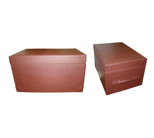 Plain Leather Trunks Boxes, Rectangular