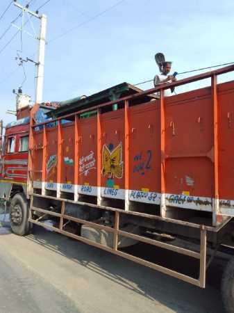Black & Red Truck Transport Service