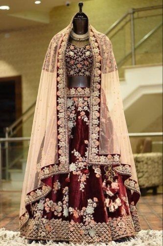 Maroon bridal lehenga | Design By Shivani