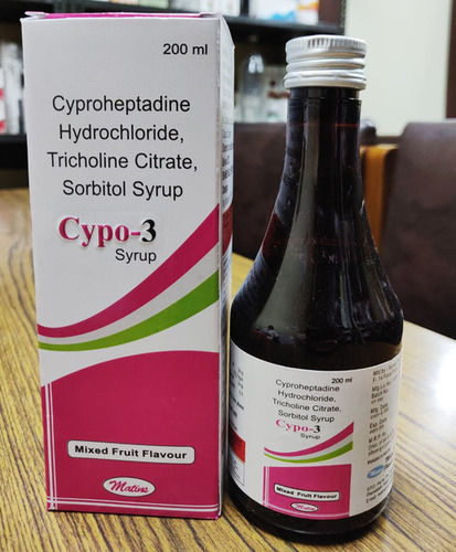 Automatic Cypo-3 Cyproheptadine Hydrochloride, Tricholine And Sorbitol Appetite Stimulant Syrup