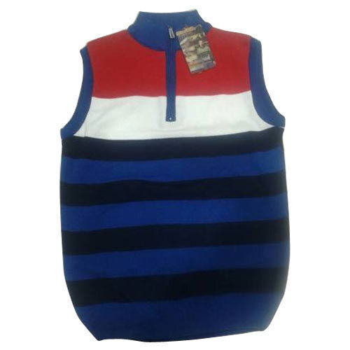 Multi Color Half Zip Round Neck Sleeveless Regular Fit Men'S Striped Sweaters  Application: Industrial