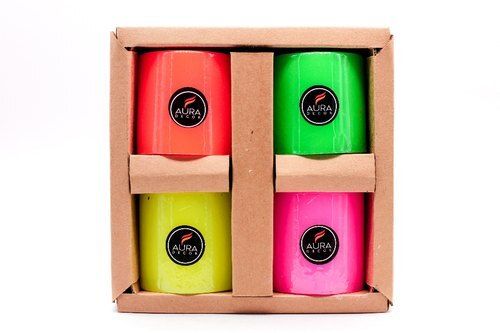 Auradecor Fluroscent Color Pillar Candle Gift Set Application: Industrial