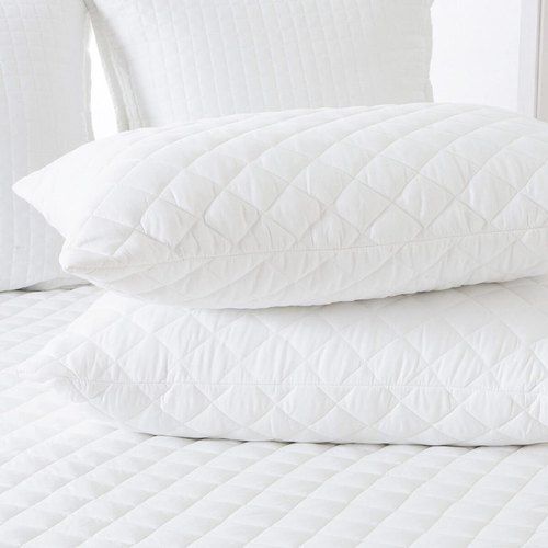 White Microfiber Quilted Pillow For Home And Hotels