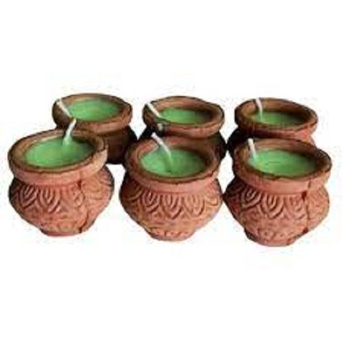 Eco Friendly Handmade Brown Color Clay Diya For Decoration