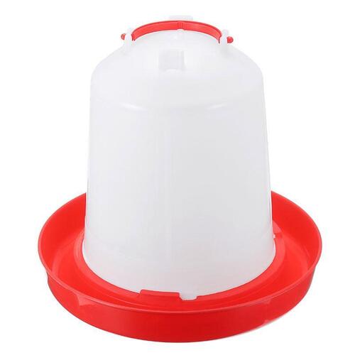 Red White Plastic Poultry Drinker For Poultry Farm By Ambika Politry Mart