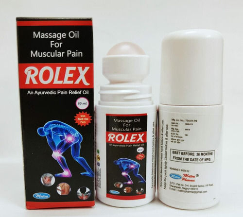Rolex Ayurvedic Muscular Pain Relief Massage Oil With Roll On Pack