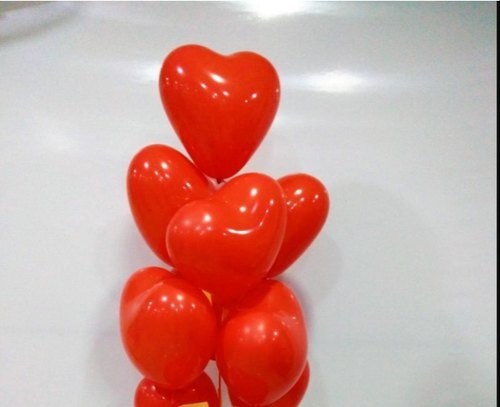  Red Heart Shaped And Plain Helium Balloons Very Good