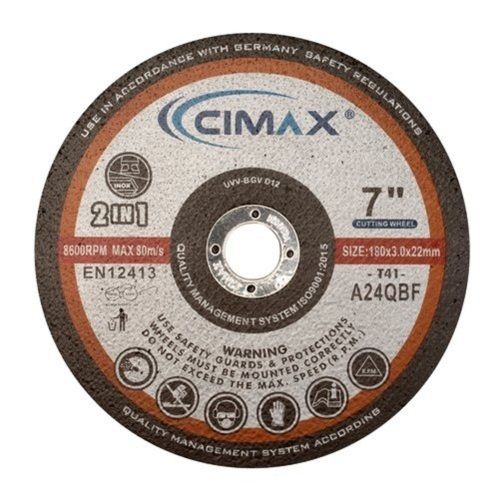 7 Inch 7" Cimax Black Silver Label Abrasive Cutting Wheel For Inox/Metal