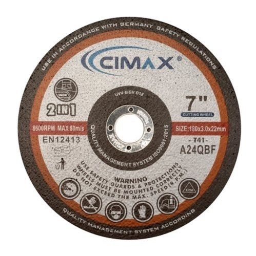 Round 7 Inch 7" Cimax Black Silver Label Abrasive Cutting Wheel For Inox/Metal