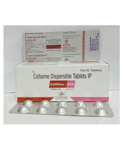 Brown Cefifine-200 Cefixime Dispersible Antibiotic Tablet, 10X10 Alu Alu