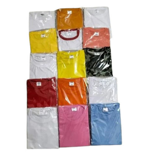 Multi Color Half Sleeves Round Neck Regular Fit Casual Wear Men'S Plain T-Shirts