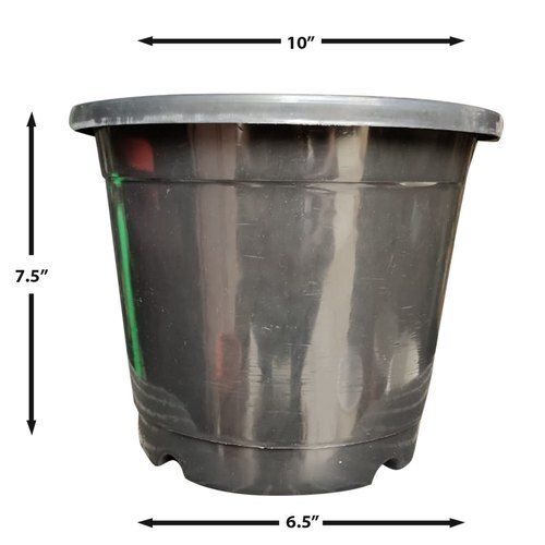 Plastic Conical 10 Inch Black Nursery Pot