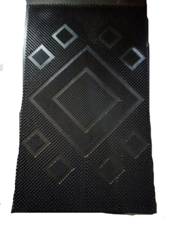 Black Rectangular Lightweight Alkali Oil Resistant Waterproof Rubber Door Mats For Households 