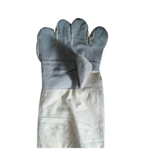 Reusable And Lightweight Plain Leather Full Fingered Industrial Safety Gloves Handle Material: Plastic