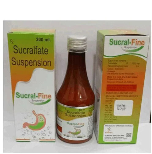 Sucral-Fine Sucralfate Oral Suspension For Intestine And Stomach Ulcer, 200 ML 