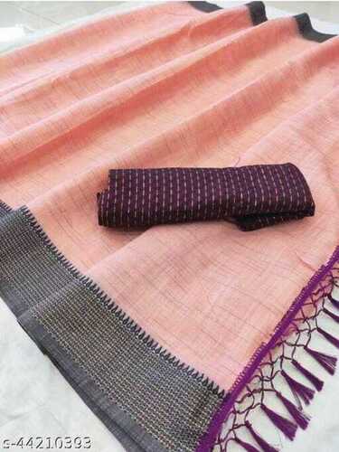 Casual Wear Khadi Silk Saree For Ladies, 6.5 Meter Length