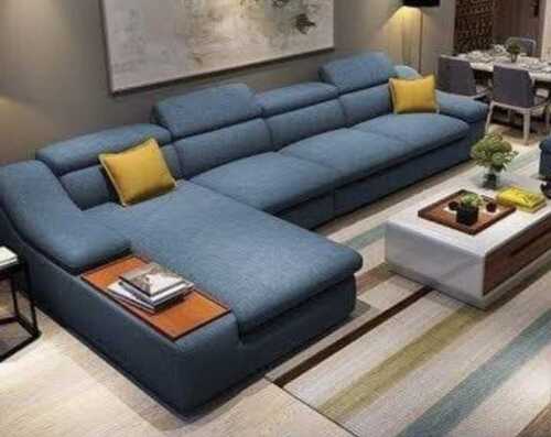 Deluxe L Shaped Fabric Sofa Set For Home And Office