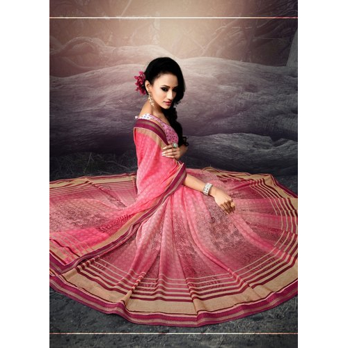 Ladies Chiffon Printed Casual Wear Sarees With Border Grade: Industrial Grade