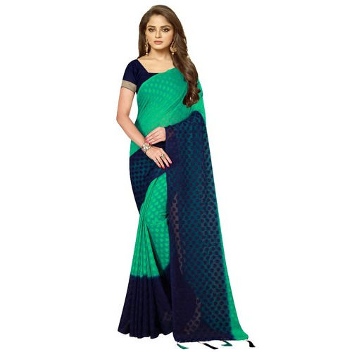 Plain Casual Ladies Fancy Brasso Saree, 6.3 Mtr (With Blouse Piece)