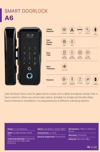 Smart Door Lock  Age Group: 20-50