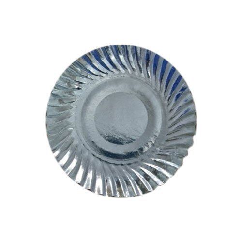 Disposable Wrinkle Silver Foil Paper Plate, Size: 10 Inch, Paper Gsm: 80 - 120