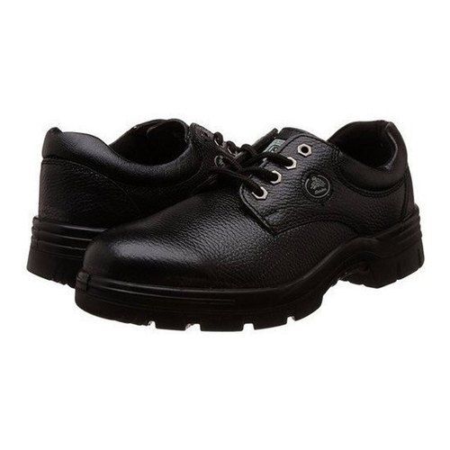 Black Leather Mens Safety Shoes