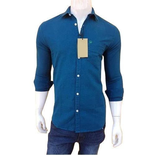 Comfortable Mens Full Sleeves Collar Neck Cotton Plain Shirt For Formal Wear