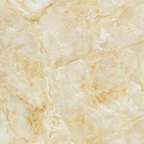 Vitrified Floor Tiles - 60x60 cm Size, Gloss Finish, Non-Slip Design | Plain Pattern, 5-10 mm Thickness, Yellow/Gold Color, Pack of 4 Pieces