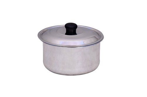 Silver Aluminium Polish Tope With Cover 2 ltr, Size: 15 cm