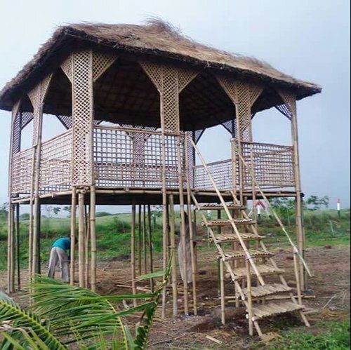 Bamboo Wooden House Brown Color