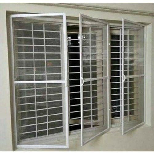 Hinged White 10mm Aluminum Mosquito Net Window