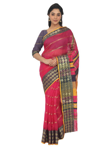 Leeza Store Women's South Cotton Blend Jacquard Saree