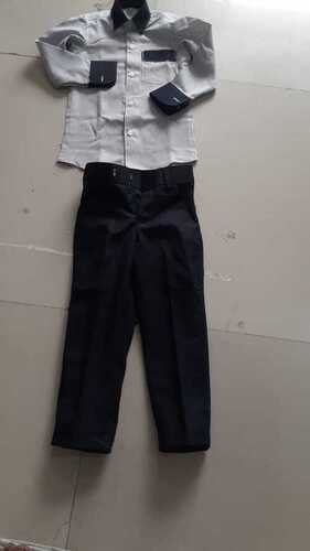 Men Linen Shirt With Black Cotton Formal Pant Uniform