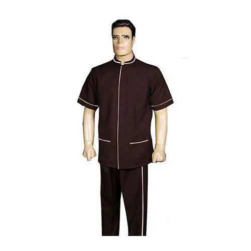 Mens Half Sleeves Plain Cotton Housekeeping Staff Uniform Shirt And Trouser