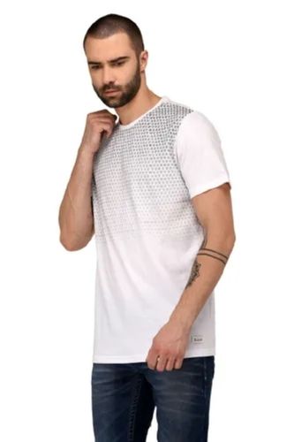 Printed O-Neck Hypoallergenic Comfortable Cotton Half Sleeves T-Shirt For Men