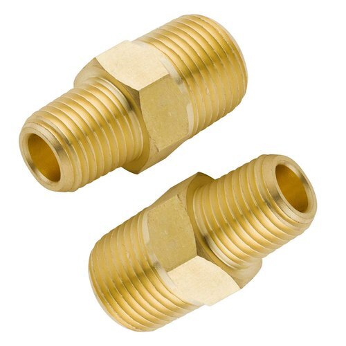 Glossy Finish Leak Resistant Round Head 1 Inch Brass Hex Nipple For Pipe Fittings 