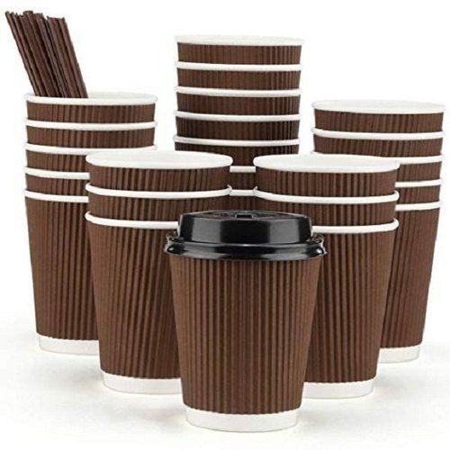 Brown 250ml Ripple Disposable Coffee Cup