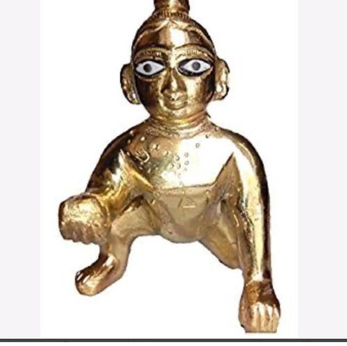 Golden Brass Laddu Gopal Statue, For Worship