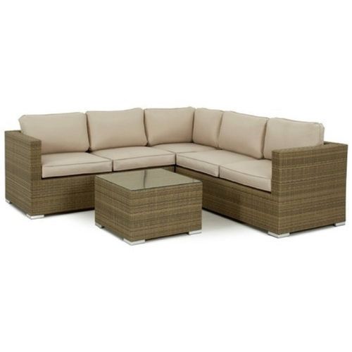 Machine Cutting Modern Style L Shaped Teak Wood Corner Sofa Set