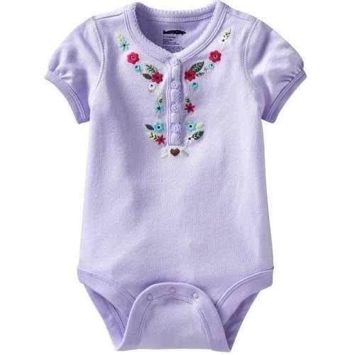 Multi Color Short Sleeves Round Neck Cotton Fabric New Born Baby Dress