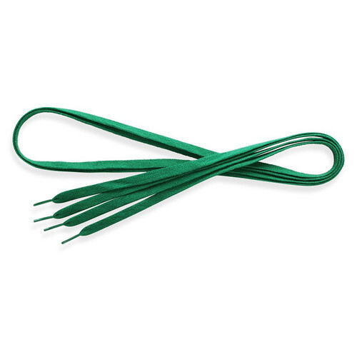 Lightweight Reusable Plain Soft Cotton Green Shoes Laces For Tying