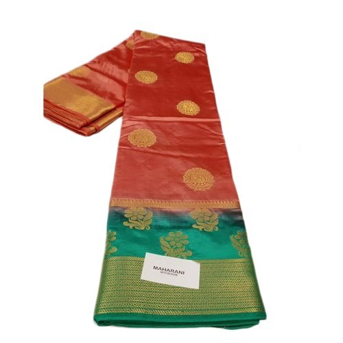 Red Ladies Printed Banarasi Silk Sarees