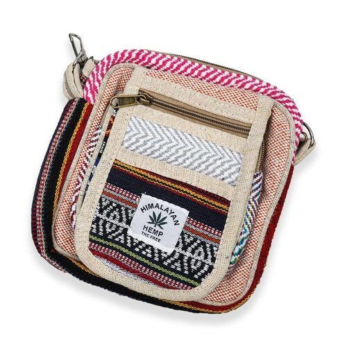 Ladies Printed Lightweight Loop Handled Zipper Jute Sling Bag For Personal Use