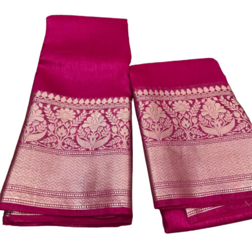 Red Pure Banarasi Kota Silk And Linen Saree