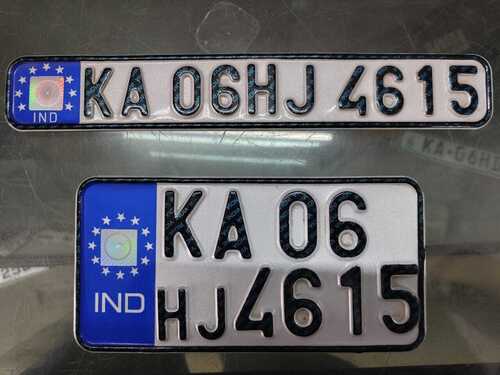 Metal White And Black Number Plates For Four And Two Wheeler Vehicles