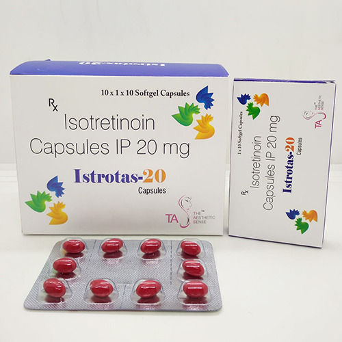 ISTROTAS-20 Isotretinoin 20 MG Anti-Acne Softgel Capsules, 10x1x10 Blister