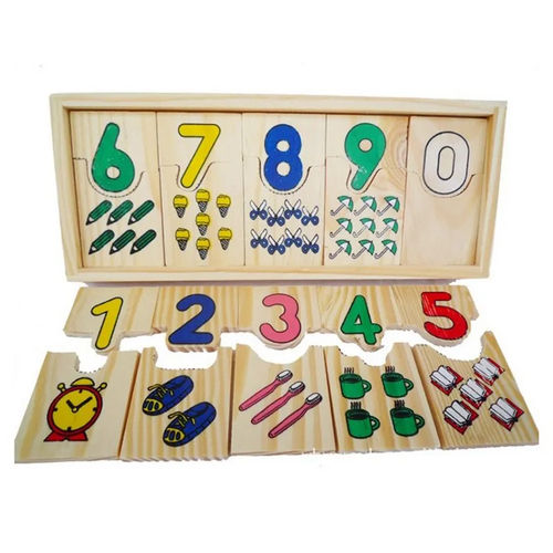 Printed Matching Number Wooden Puzzle with Excellent Finishing