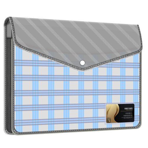 Fedus Black Documents Holder Envelope Folder, Stylist Printed File Storage Bag With Snap Button